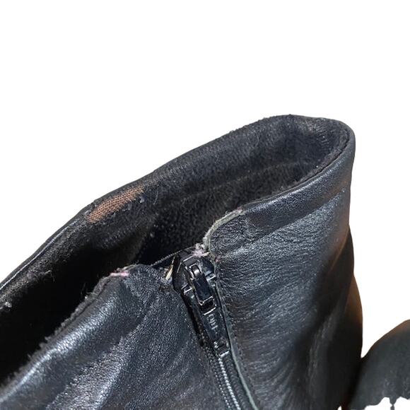 Munro Black Leather Ankle Sie Zipper Walking Wedge Bootie Women Sz 7.5 - Picture 9 of 16